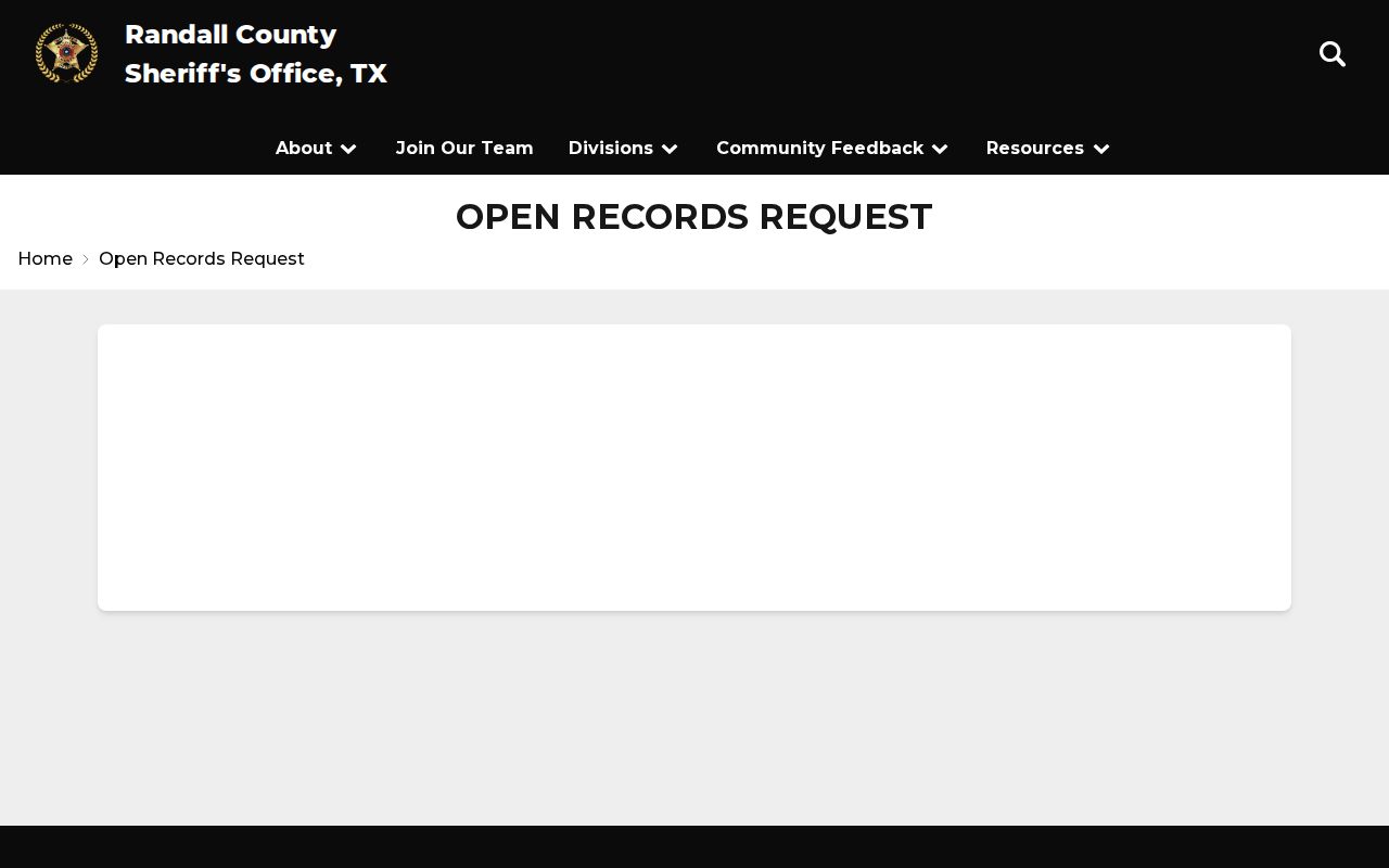 Randall County arrest report open records request