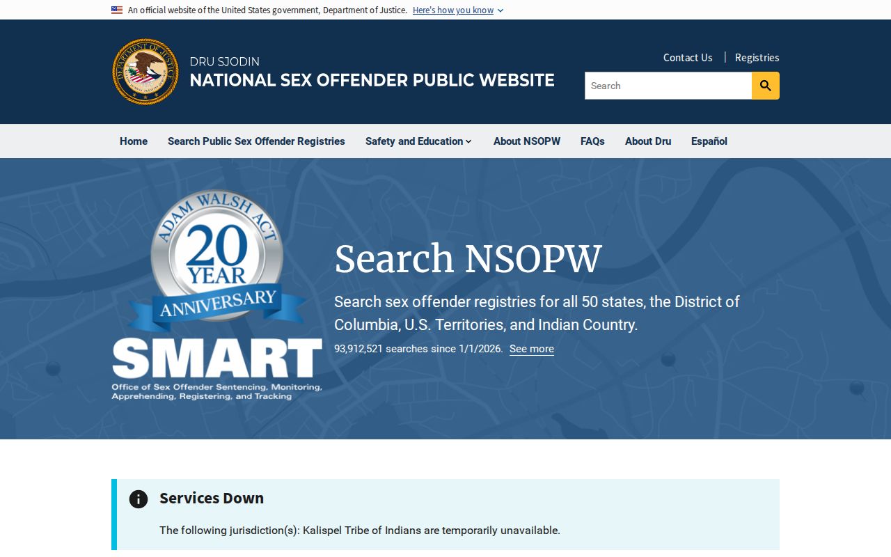 Randall County sex offender search through the national registry layer